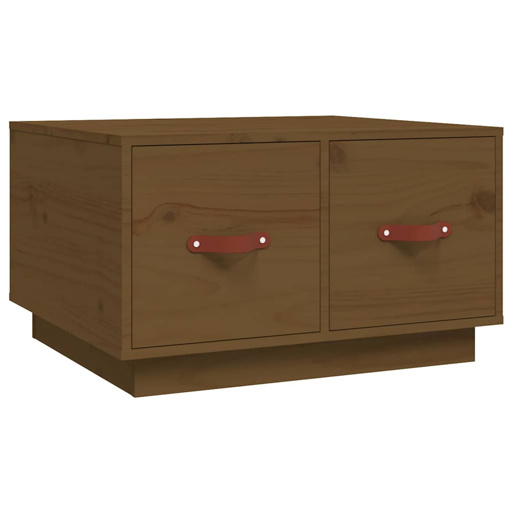 vidaXL Mesa de centro de madera maciza de pino 60x53x35 cm Multicolor