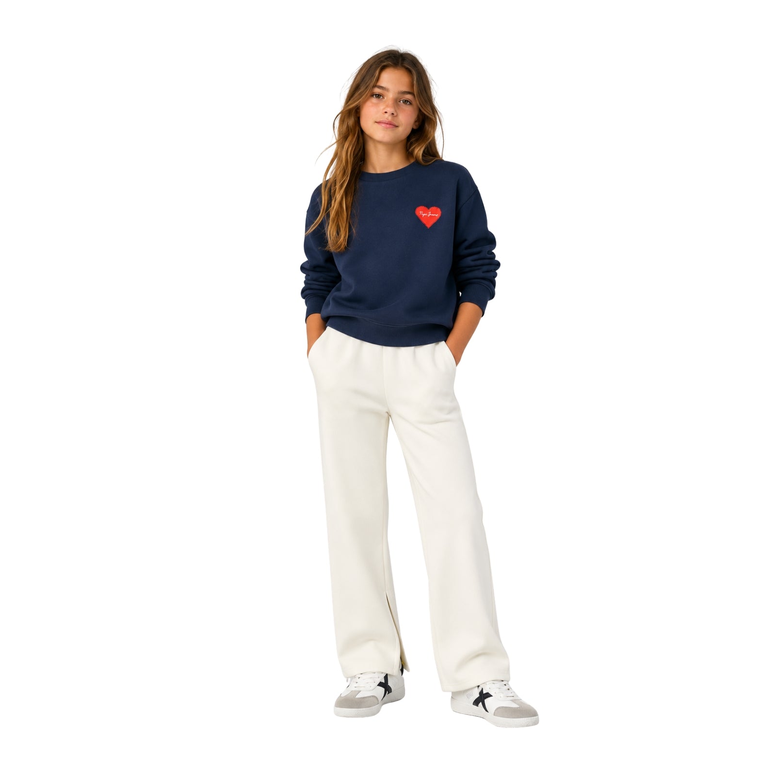 Pepe Jeans - Peyton Pg5800038-595 - Sudadera Azul Marino 100% Algodón De Corte Relajado - Niña