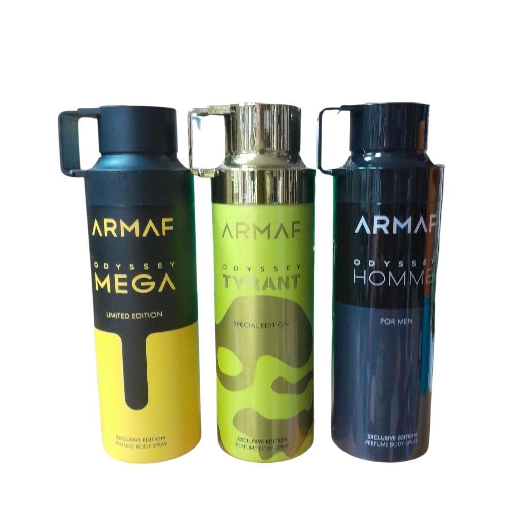 Pack 3 Uniades - Desodorantes para Mujer Armaf Odyssey - Tyrian , Mega , Homme 200 Ml - Armaf Set 3 Uni
