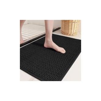 CA Alfombra de baño antideslizante (40 x 60 cm), chenilla esponjosa, superabsorbente, lavable y suave, ideal para baño, inodoro, bañera y cocina.
