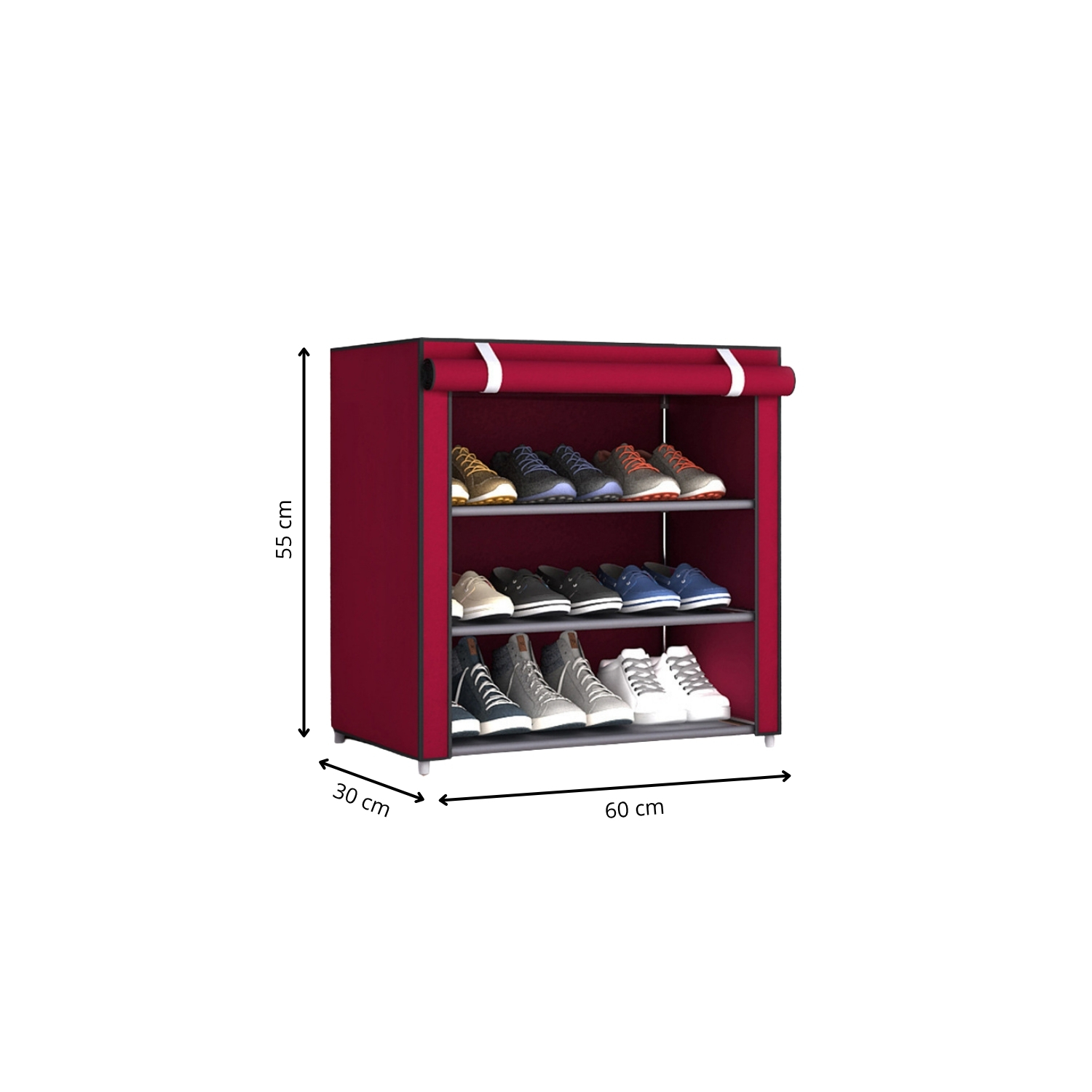 LUTODY - Zapatero, Organizador de Zapatos, Multinivel, Armario de zapatos, Textil de tela, Tubo de metal plegable, Zapatero Vertical, Compacto, Portátil para Entrada, Recibidor, Sala de Estar, Ligero, Resistente, Ahorra espacio