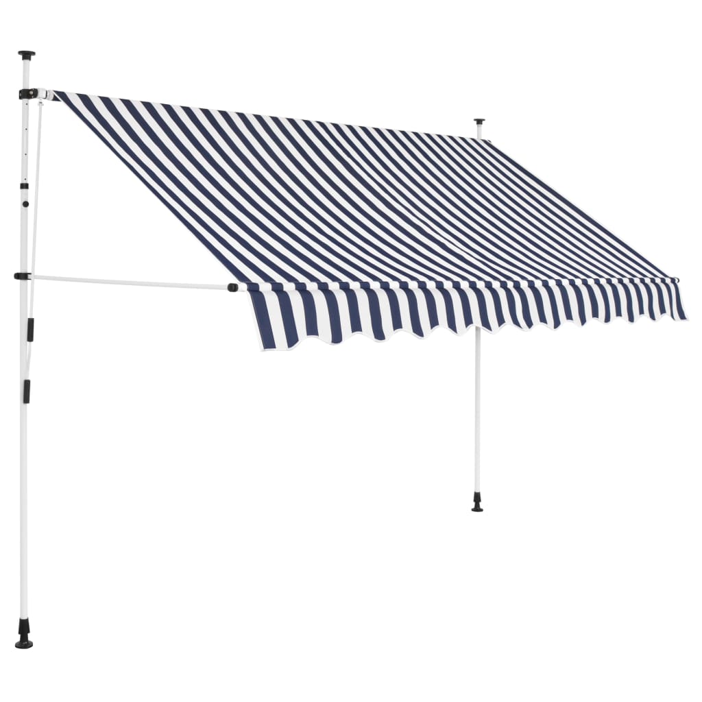 Vidaxl Toldo Manual Retráctil 300 Cm Color Azul y Blanco