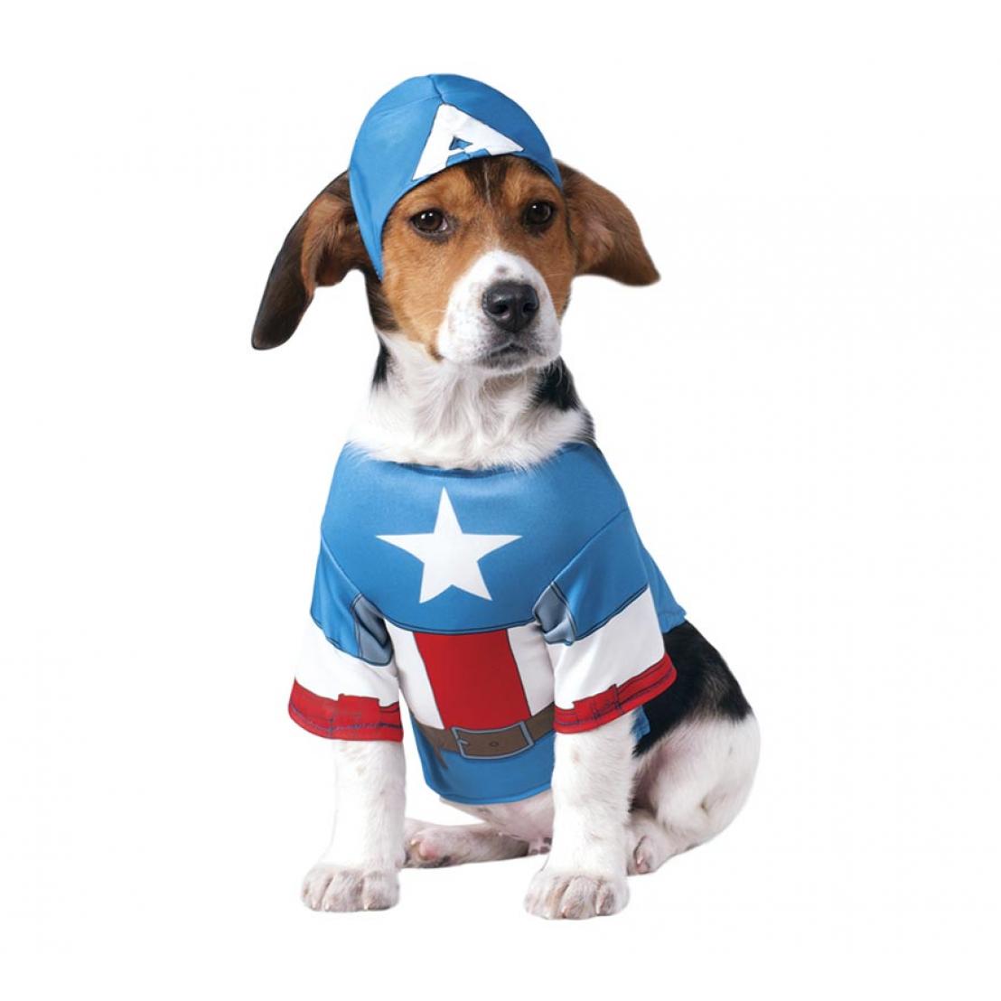 Rubie's Disfraz de Capitán América con gorro para perro