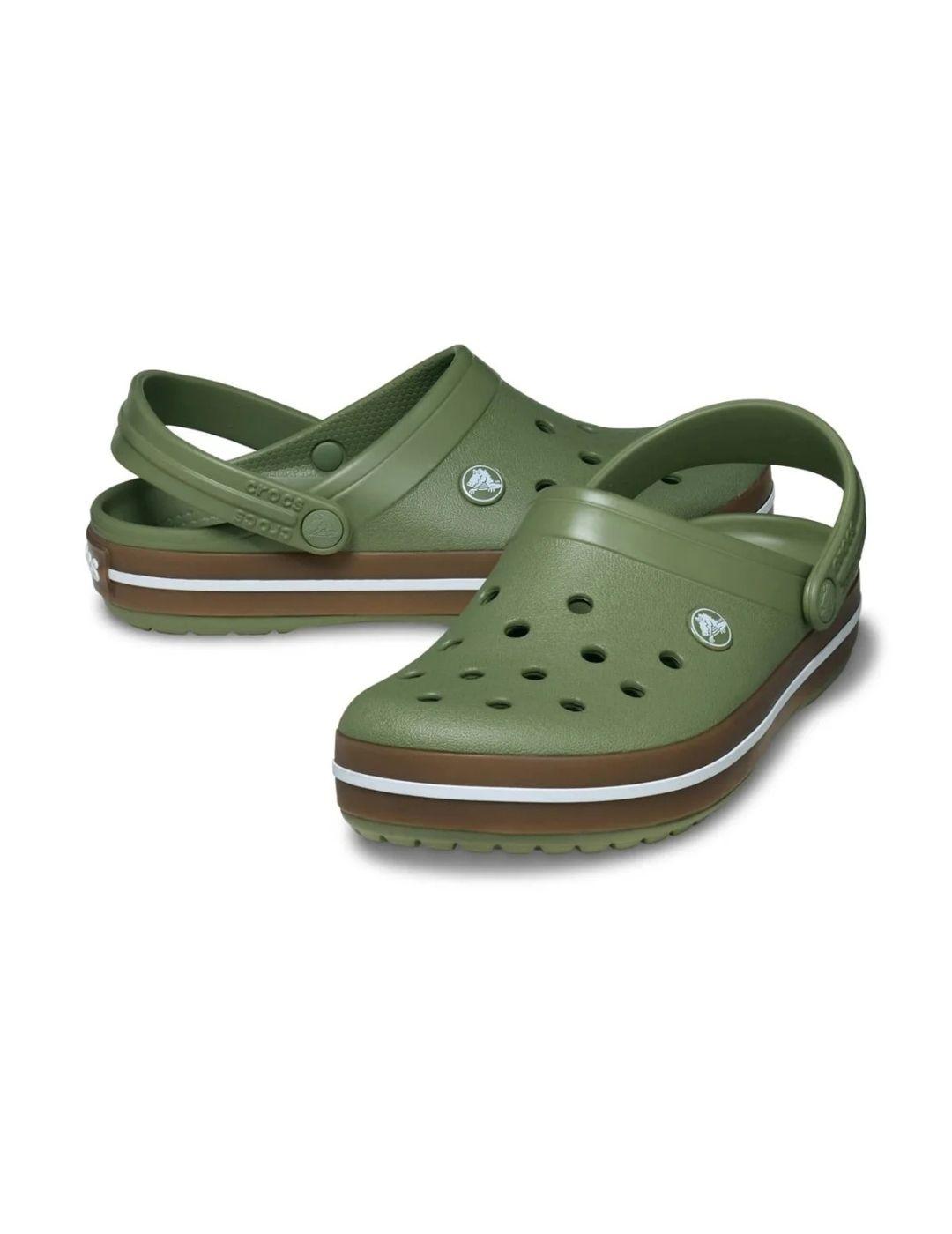 Zueco Crocs Crocband Gum Clog Verde Hombre