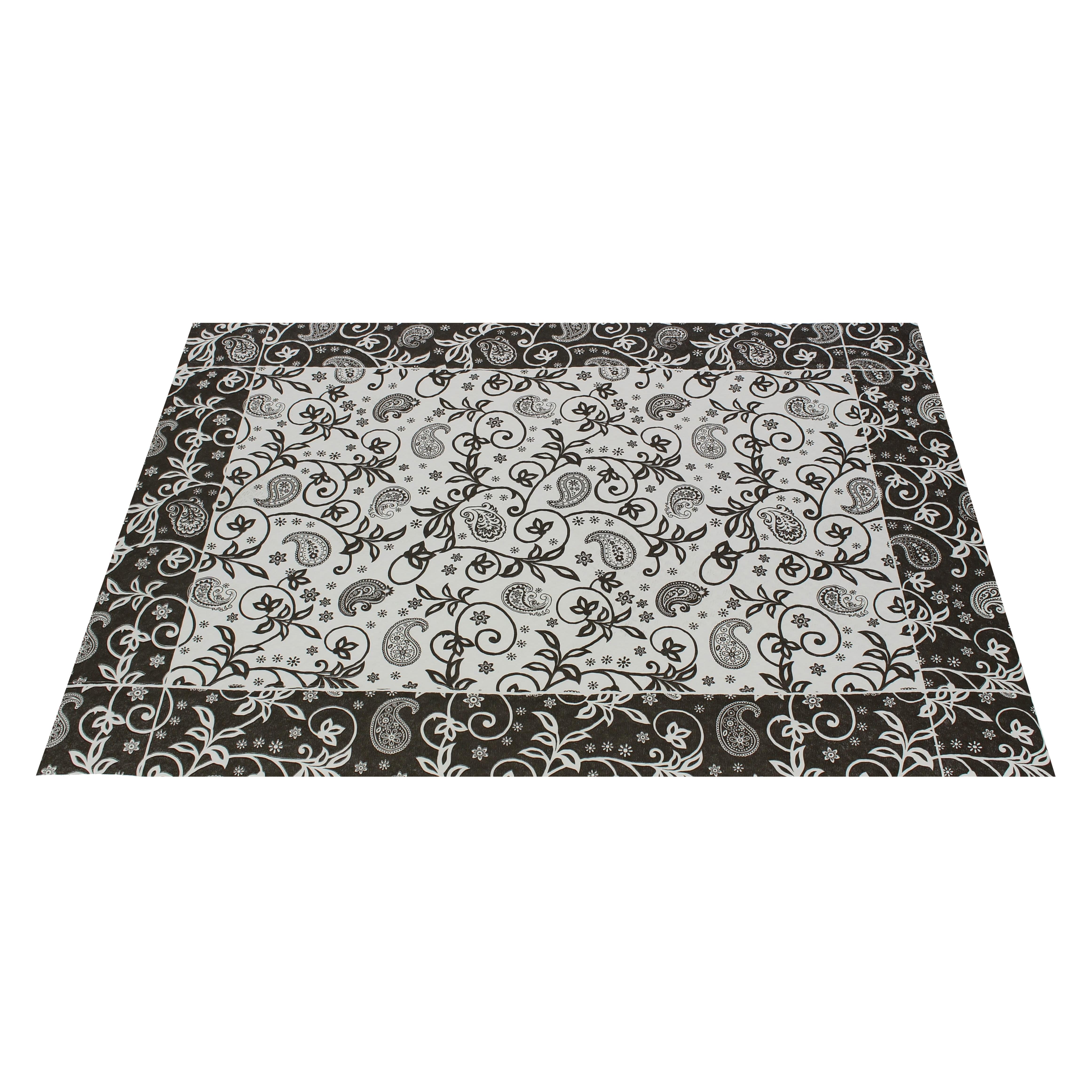 MONOUSO | Mantel Individual Papel 30x40cm "Cachemir" Negro 50g (500 Uds)