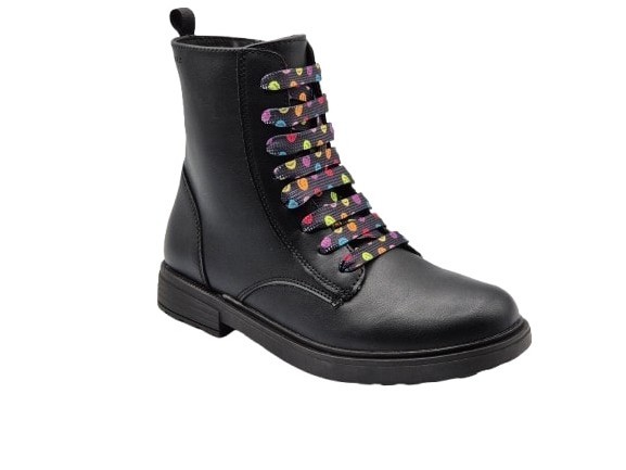 Geox - Botines para niñas en color negro con acabado efecto piel, modelo J049QD, diseño moderno y duradero