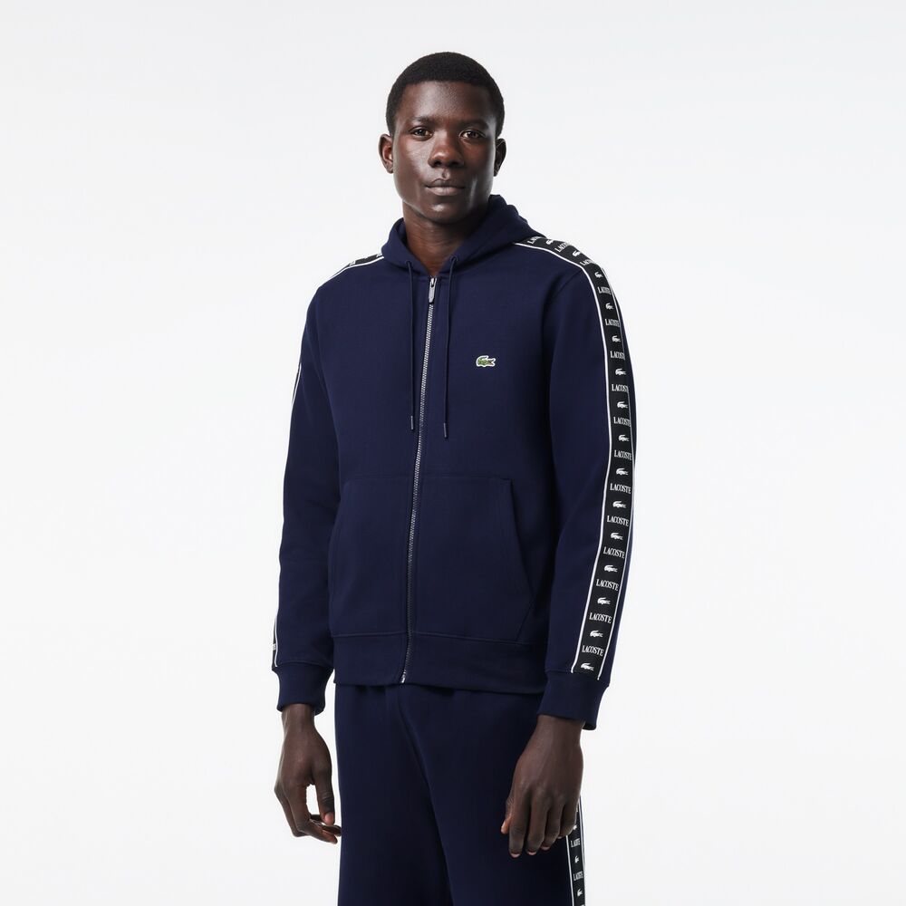 Chaqueta Azul Lacoste Jogger con Capucha y Cremallera