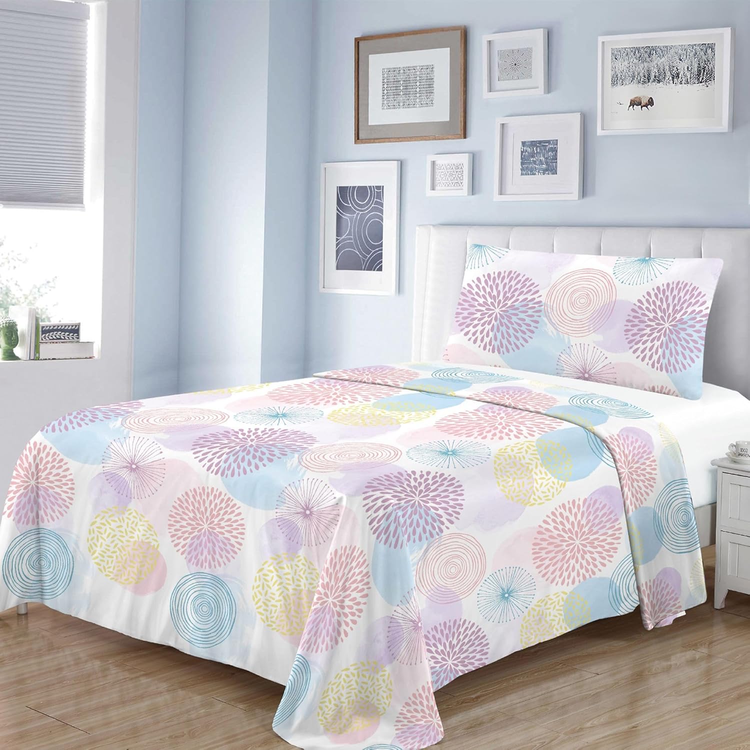 Juego Sábana Cama 90,105,135,150,180- Juego de Sábanas para Cama 3 Piezas, Bajera Ajustable, Encimera, 1 Funda Almohada
