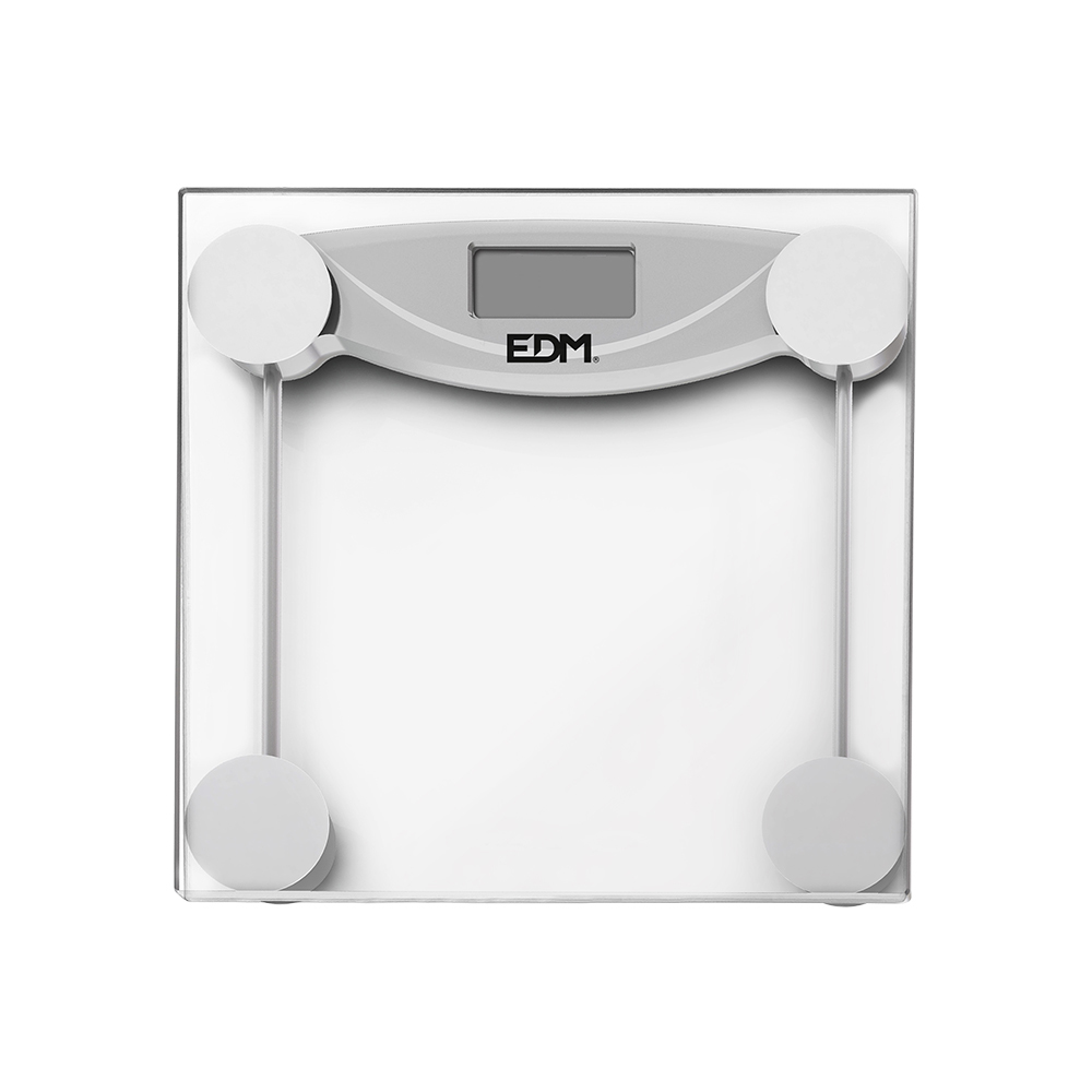 bascula de baño digital transparente max 180kg edm