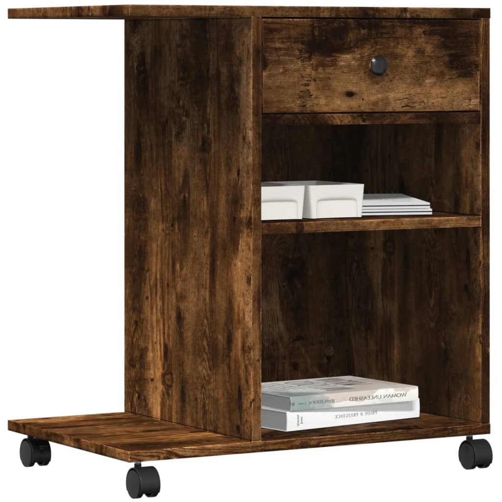 vidaXL Soporte para impresora con ruedas 60x40x68,5 cm Color Blanco,  Gris hormigón,  Negro y mas