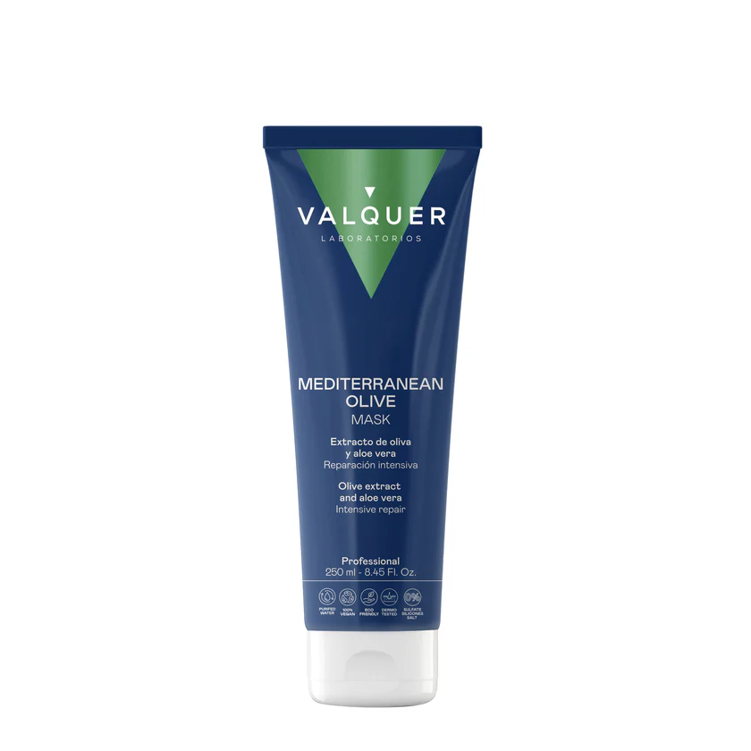 VALQUER Mascarilla Capilar de Oliva | Cabello Seco y Dañado | 96% Ingredientes de Origen Natural | Con Extracto de Hoja de Olivo, Aloe Vera y Pantenol | Vegana