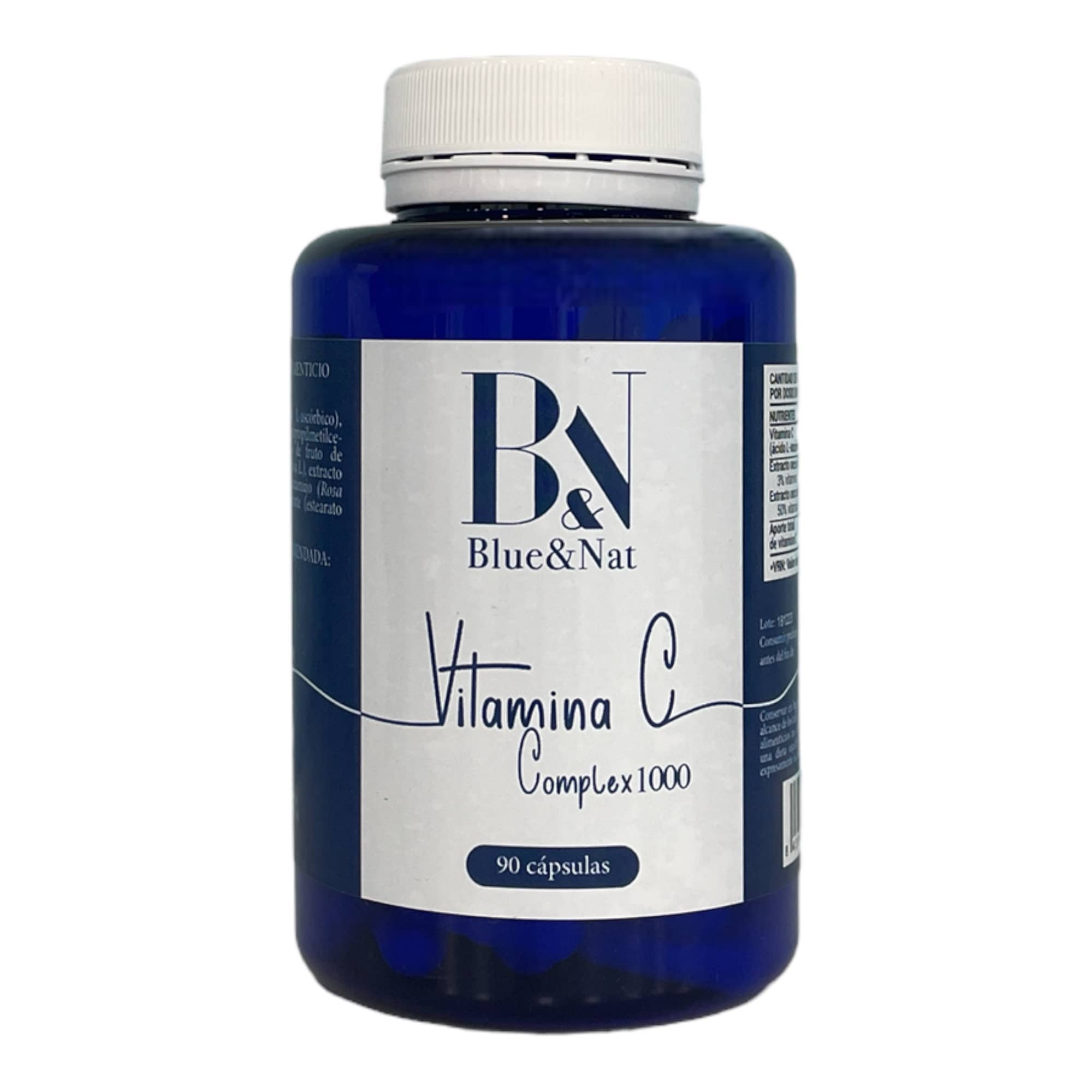 Blue & Nat Vitamina C Complex - Fórmula Potenciada con Acerola y Escaramujo - Bienestar-1000mg - Blue & Nat