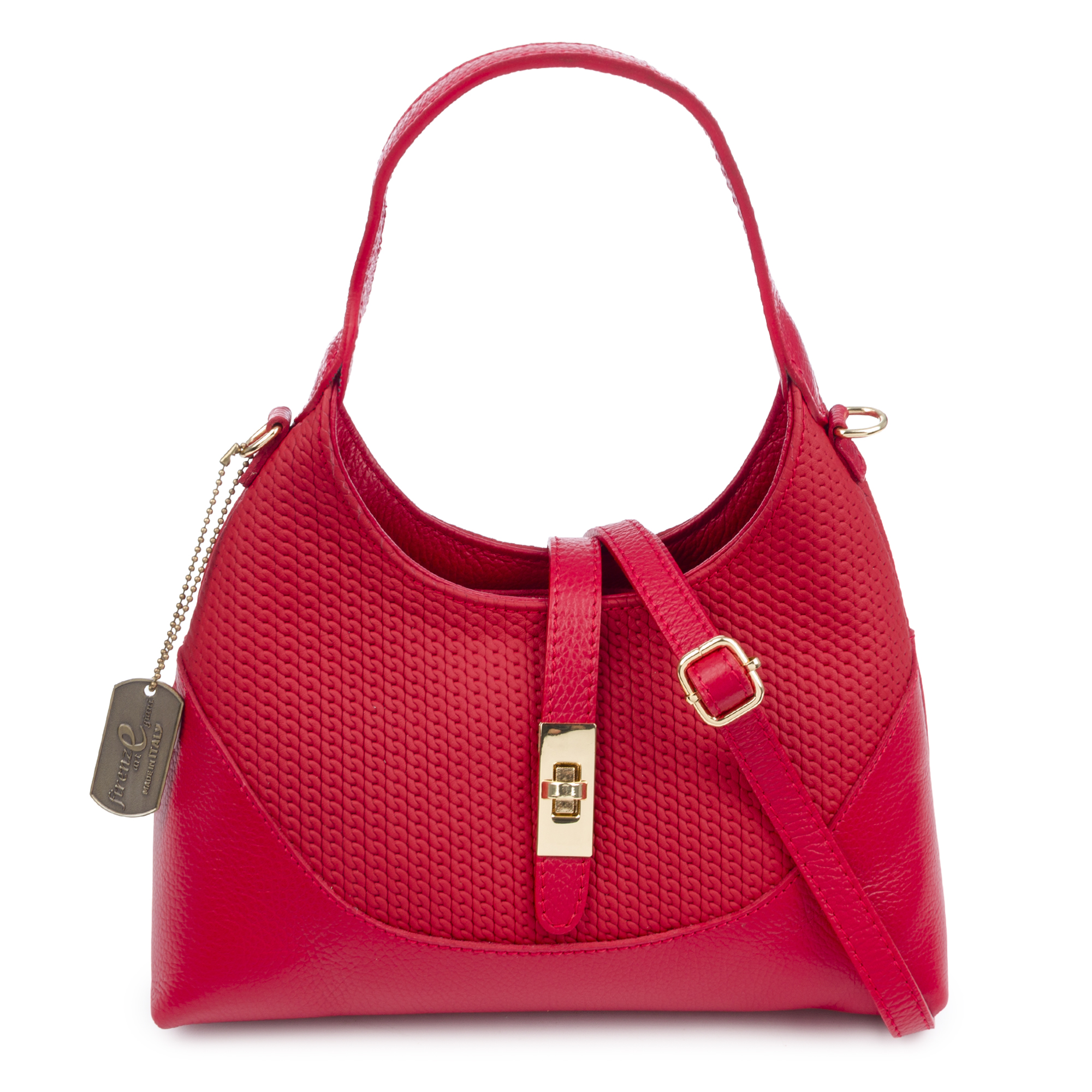 FIRENZE ARTEGIANI Belgioioso Bolso de hombro Mujer. Piel auténtica Dollaro Fabricado en Italia 29x12,5x16 Cm.