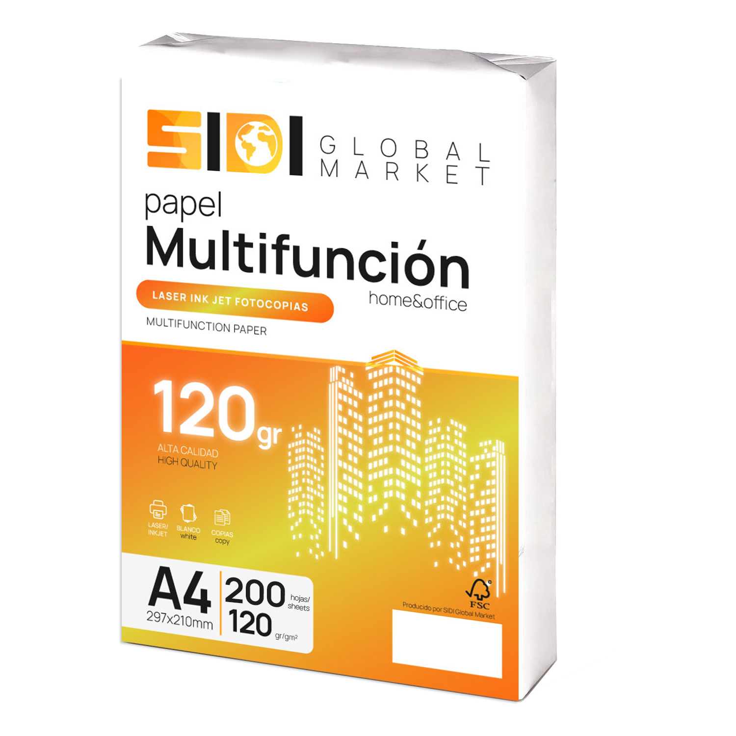 Papel A4, Papel Impresora A4, Folios A4 80gr, Paquete de Folios A4 para Uso Escolar, Laboral o Personal, Folios A4 para Fotocopiadora y Multiusos, Paquete Folios A4 - SIDI (200h, 120gr)