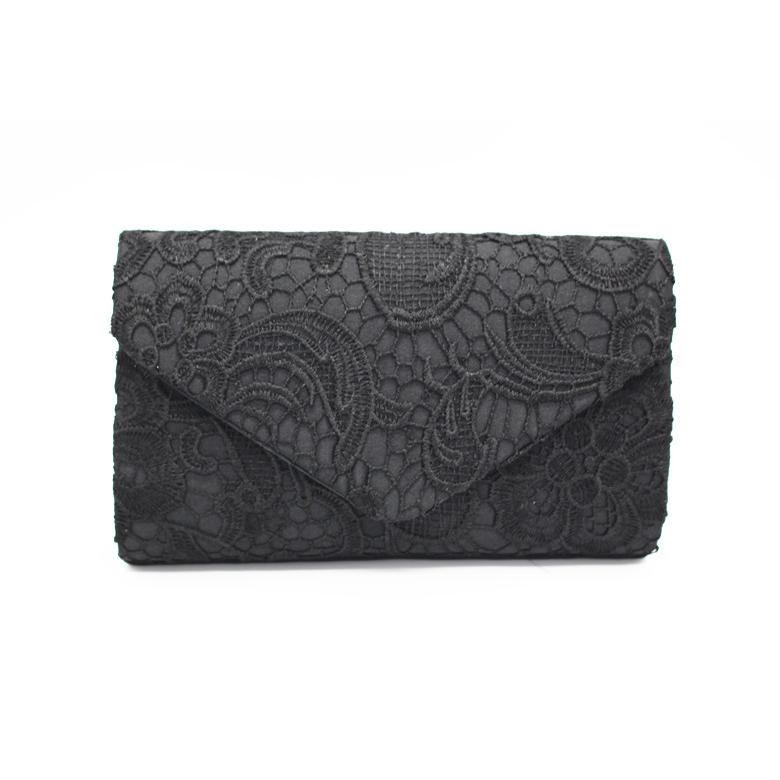 Mujeres Elegant Floral Encaje Noche Embrague sobre Prom Bolso Boda Monedero