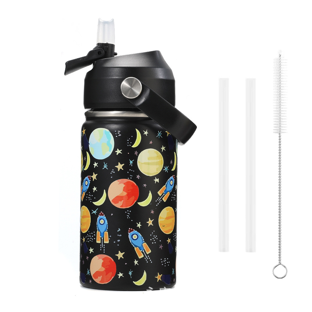 Botella de Agua de Maple inoxidable de 350ml para niños (20 Diseños) mantiene El Frío y el color-Reutilizable térmico | Libre de BPA | Mantiene 24H frío/Caliente 12H | Thermo & Hermético-Prueba de Fugas de Doble comparación (TK350 1099 F6 D7)