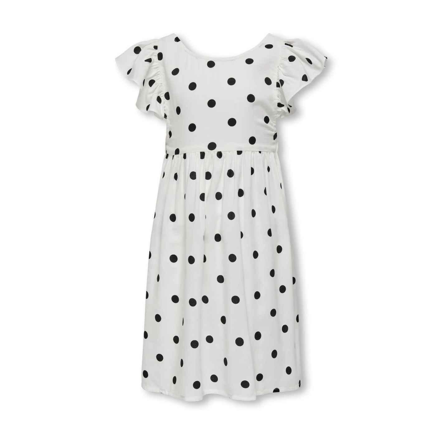 Vestido Only Kids Dotty blanco lunares manga corta de niña
