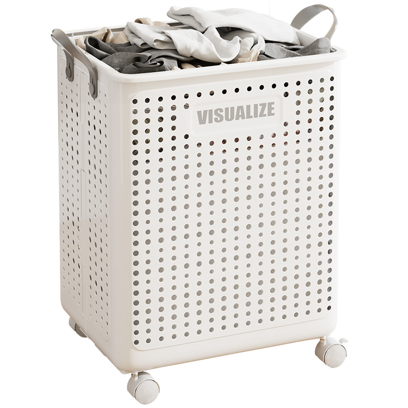 Cesto Ropa Sucia con Ruedas Plegable, 40L y 60L, Carrito de Lavandería Transpirable con Asa, Organizador de Ropa Sucia para Baño y Hogar, Cesta Almacenamiento Juguetes Cubo Ropa