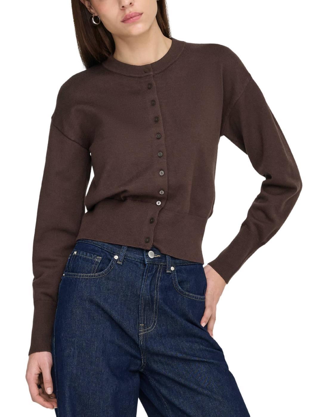 Chaqueta cárdigan Only Mio marrón de punto para mujer