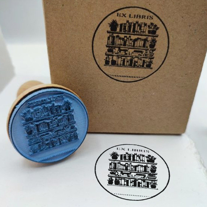 COLOP SELLO EXLIBRIS DE MADERA + TAMPON ESTANTERIAS R45 ESTANTERIAS