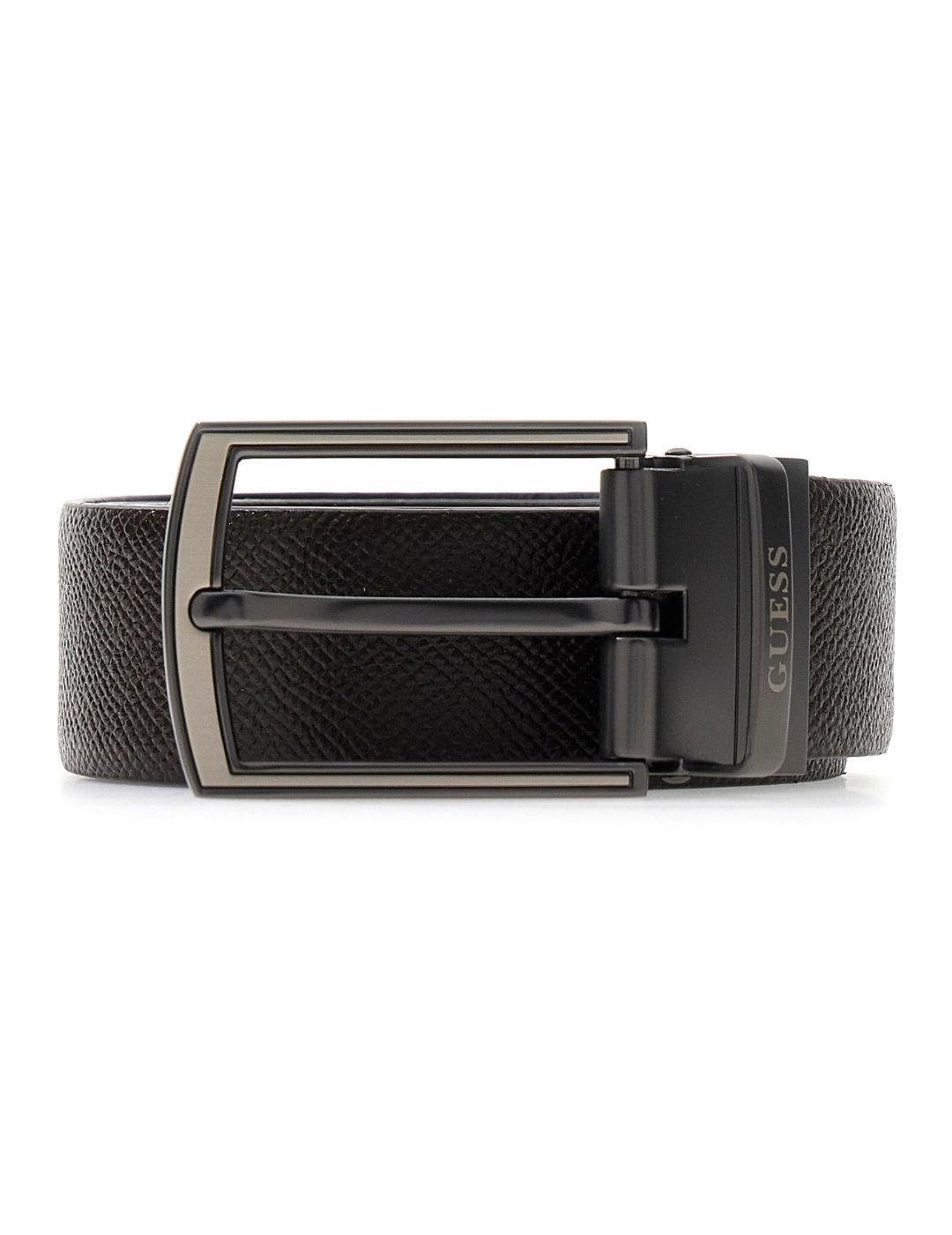 Cinturón Guess marrón de piel reversible para hombre