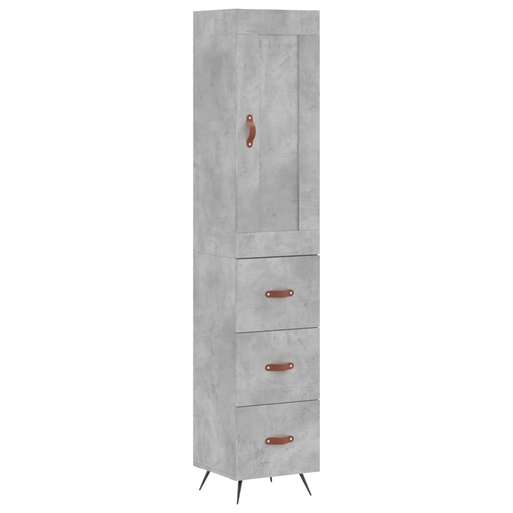 Vidaxl Aparador Alto Madera Contrachapada 34,5x34x180 Cm 3 Cajones - Mueble de Almacenaje de Salón