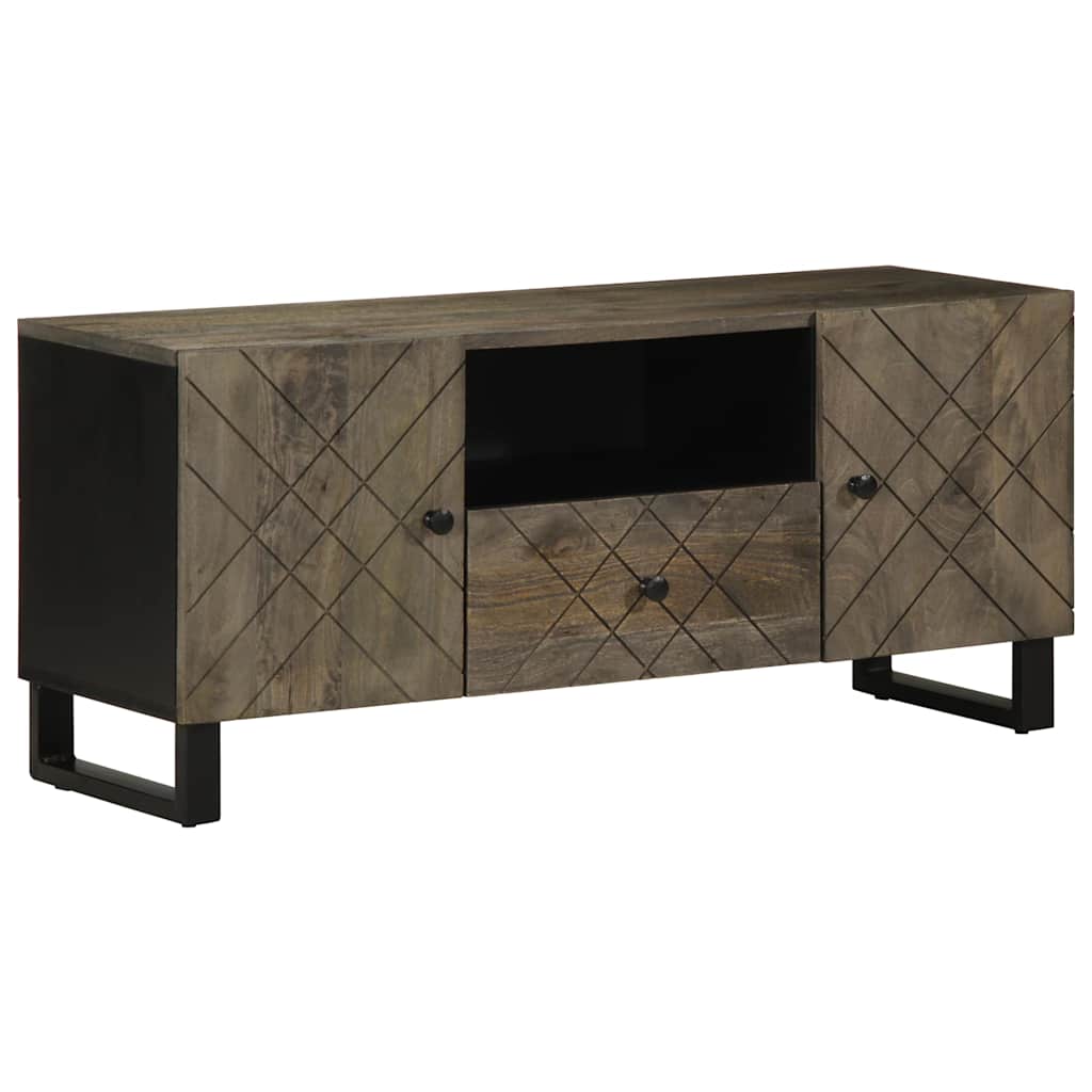 vidaXL Mueble de TV madera maciza de mango negro 105x33x46 cm