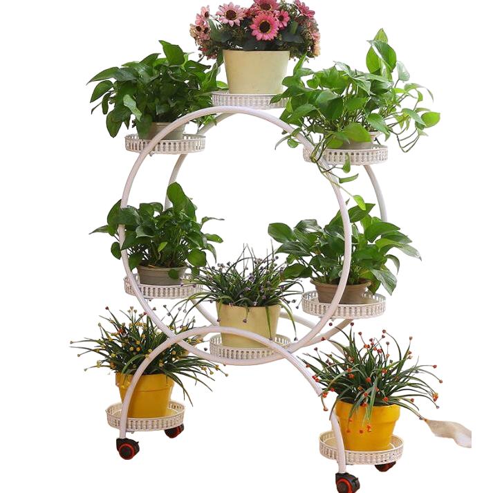 Estantes de Metal para plantas, soporte para macetas, Soporte múltiple para macetas, organizador de exhibición para interiores y exteriores, estante para macetas, jardín y balcón, DE 4 A 8 PLATAS