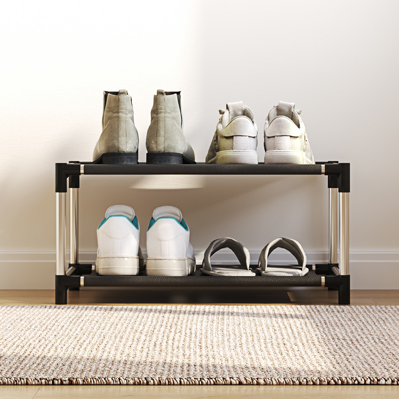TK 1 Pc Rack De Zapatos De 2 Capas Fácil De Montar Y Diseño Ahorrador De Espacio Ideal Para Entradas Y Dormitorios Material De Hierro