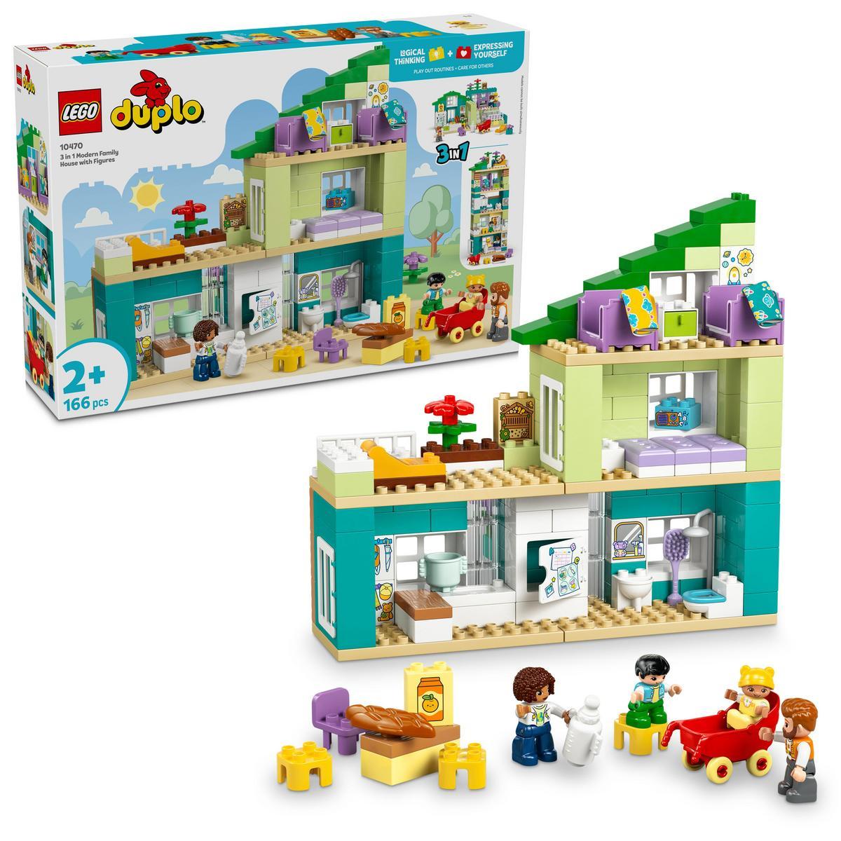 LEGO – Juego de construcción Casa Familiar Moderna “3 en 1” con Figuras LEGO DUPLO Town – 10470.