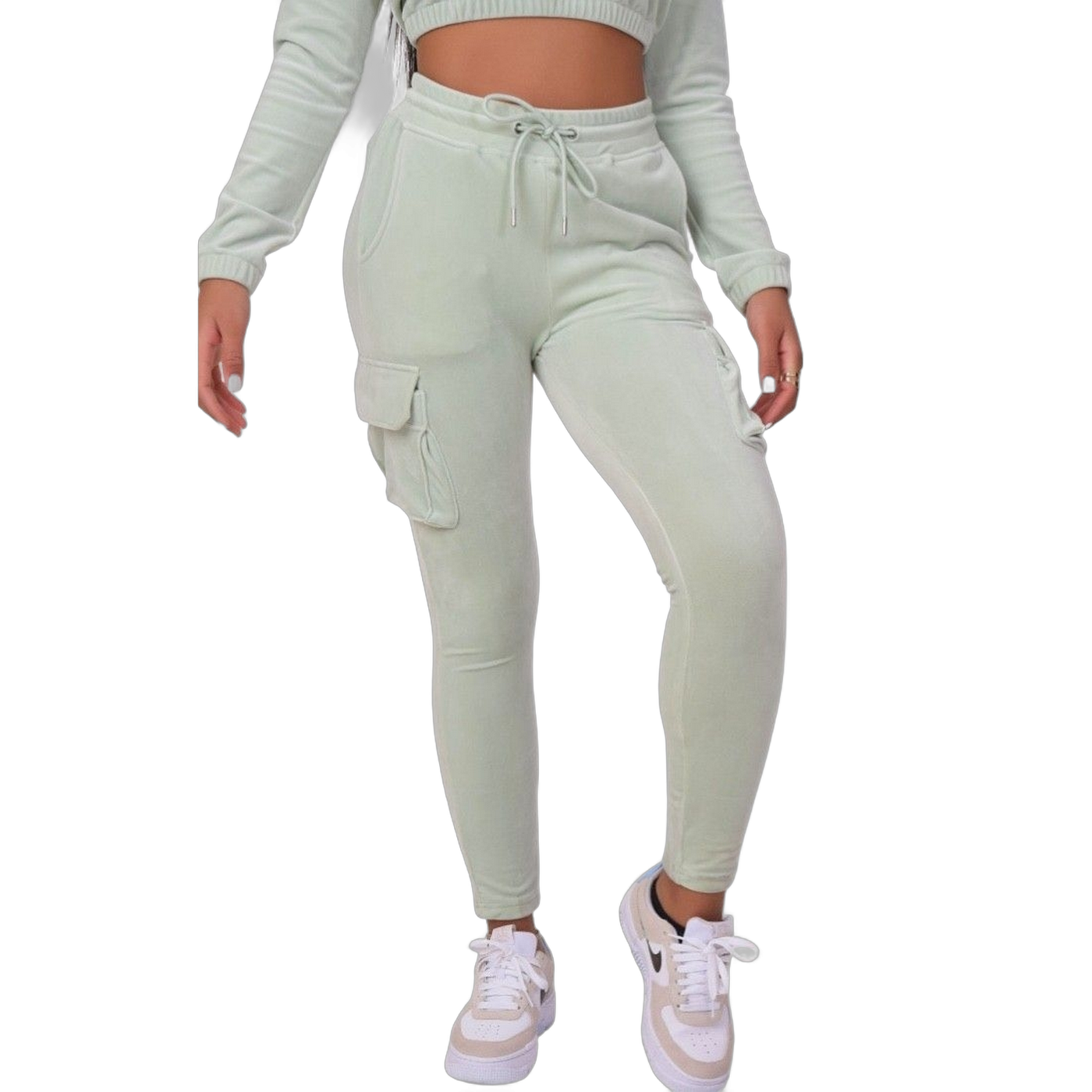 Pantalon Project X Paris Cargo de Terciopelo Verde  Moderno, Ropa casual 100% Poliéster