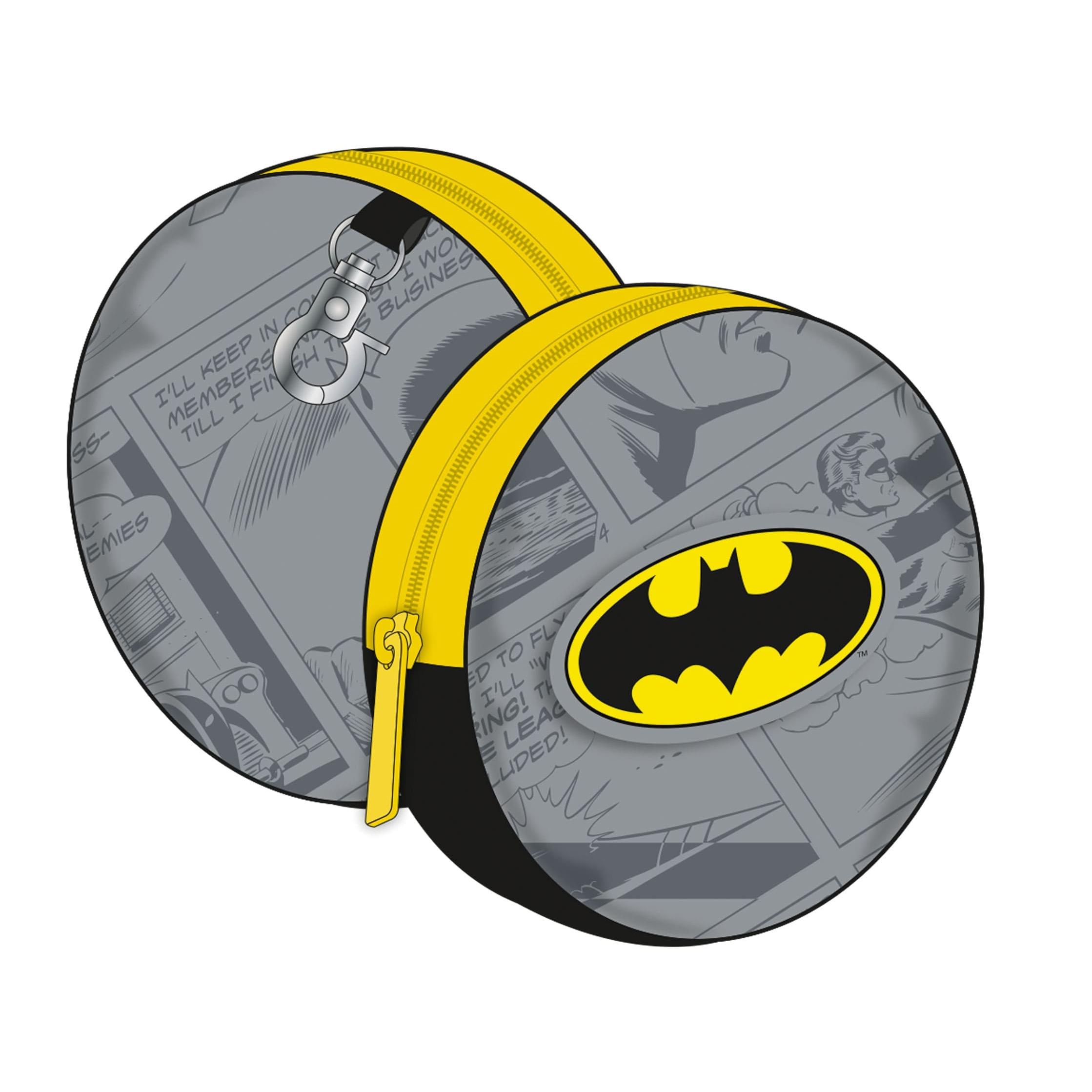 ARDITEX BT16487 Monedero Redondo con cremallera y mosquetón 9x9x2cm de WARNER BROSS-Batman