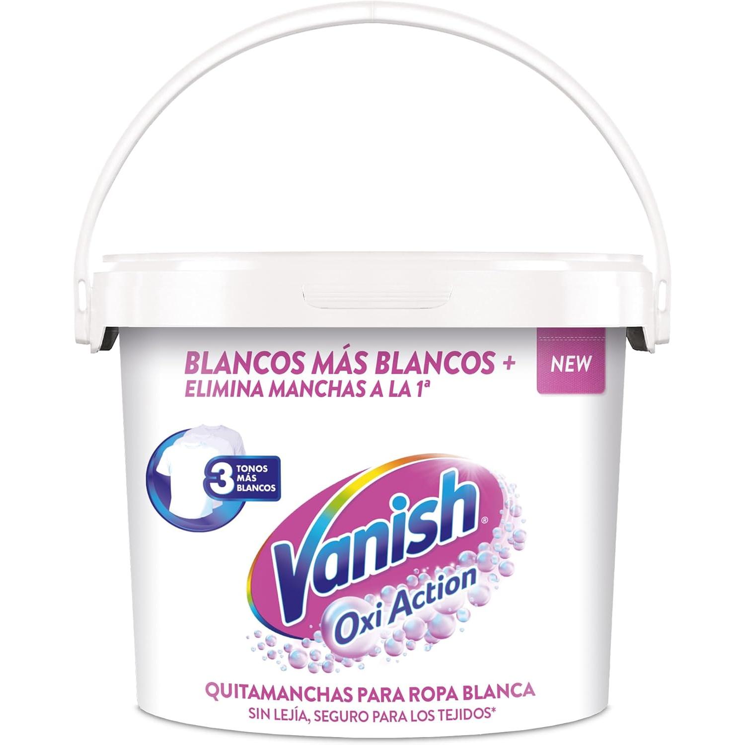 Vanish Oxi Action - Quitamanchas y Blanqueador para Ropa Blanca, en Polvo, Sin Lejía, 2.4 kg