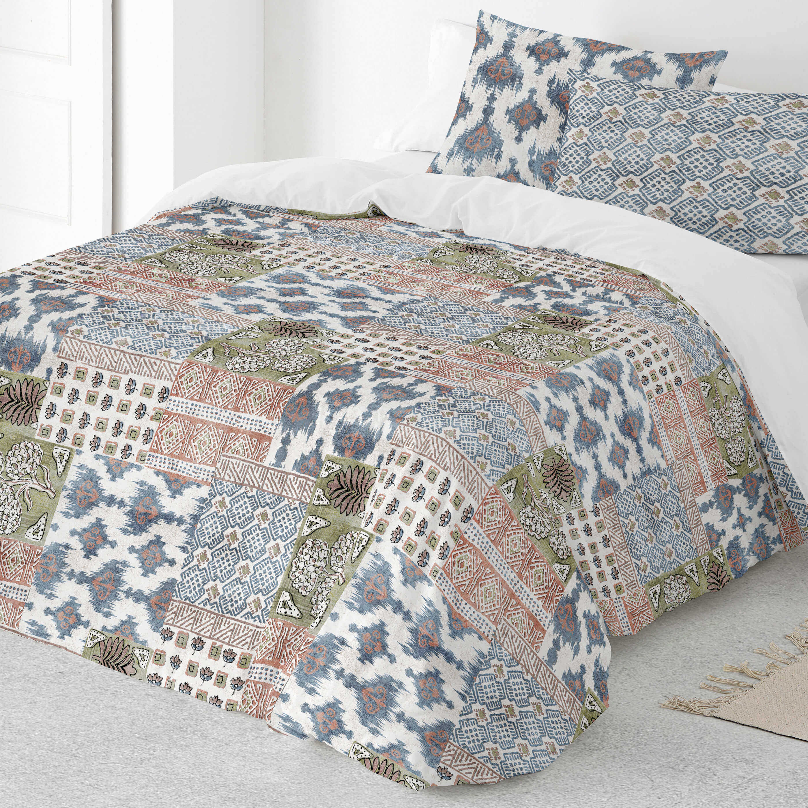 NATURALS - Funda Nórdica Estampada 100% Algodón Extrasuave - Juego de 2/3 Piezas Funda de Edredón y 1 o 2 Fundas de Almohada - Cama 90/135/150/180 cm - Fabricada en España