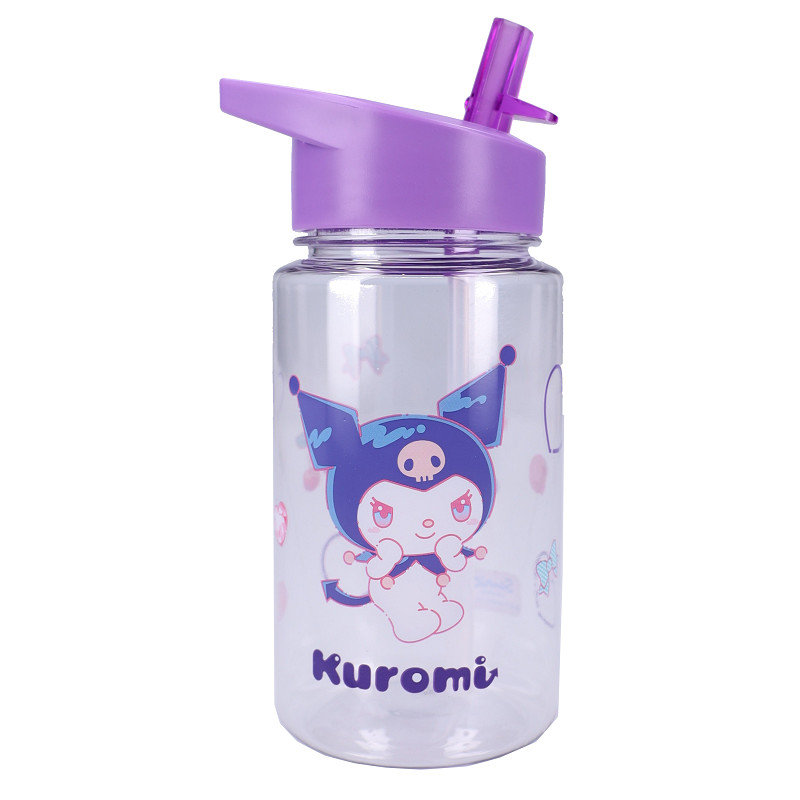 VADOBAG BOTELLA PP CON PAJITA 450ML KUROMI & FRIENDS BTS25 12x7x7 Cms.