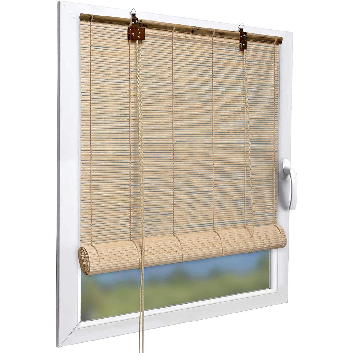 Maxia Market - Estor Enrollable Ventana Bambú Cortina Persiana Veneciana - Natural