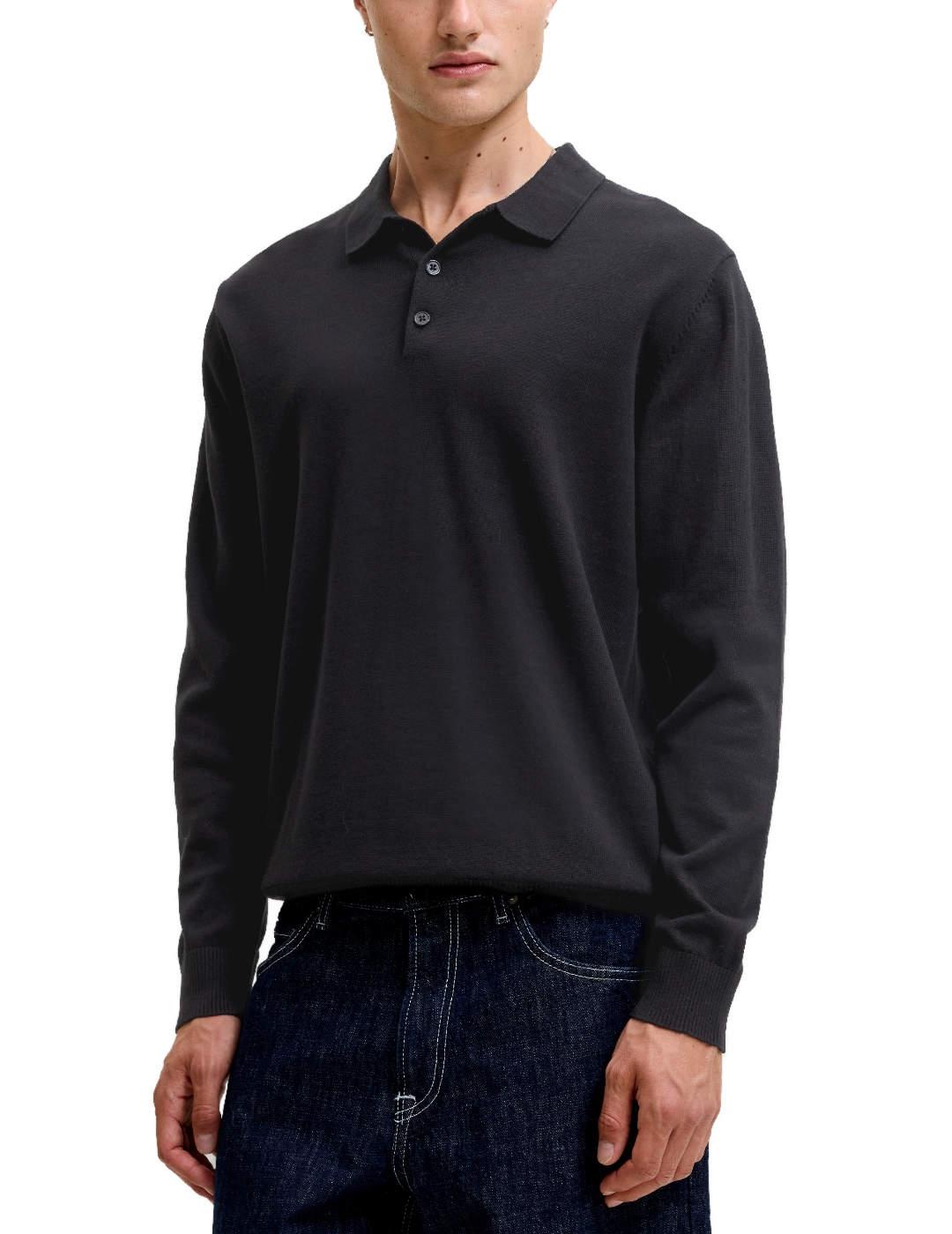 Jersey Jack&Jones Basic negro punto fino para hombre