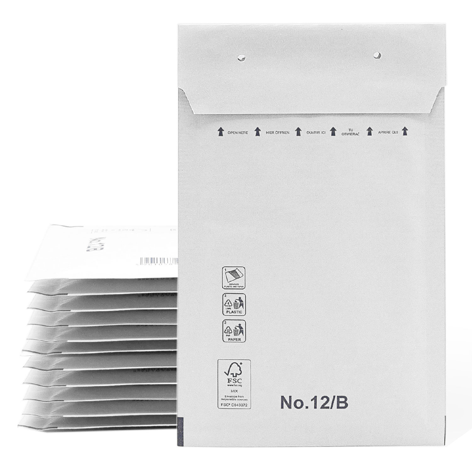 Sobres Acolchados, Sobres de Burbujas, Sobres Acolchados de Burbujas con Cierre Autoadhesivo, Bolsas para Envíos de Ropa, Sobres Acolchados color Blanco - SIDI (120x215mm, 200 uds)