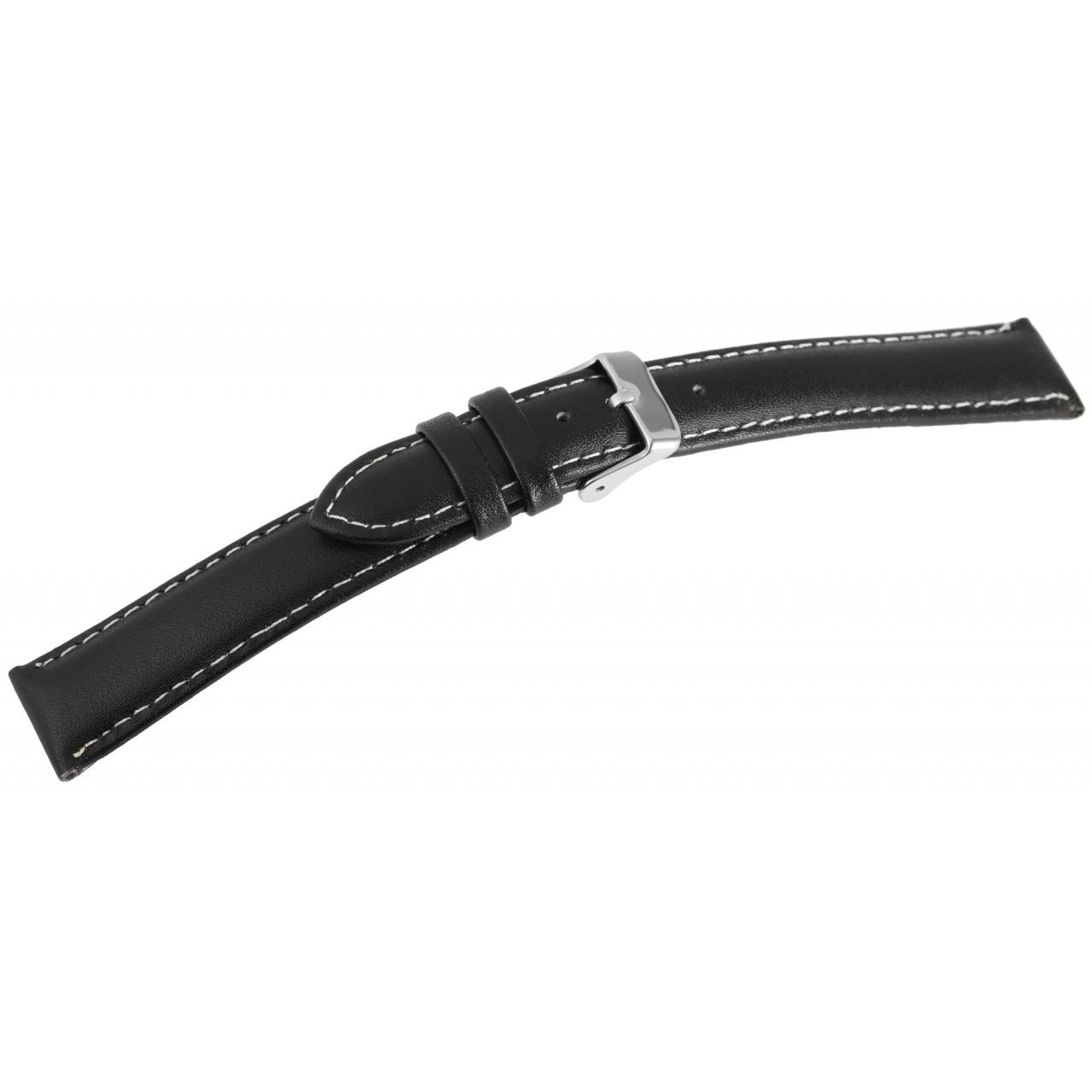Bracelete para Reloj em Pele Genuína Preto 12 mm