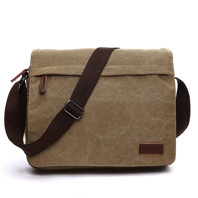 TK Bolso bandolera de lona vintage para hombre, bolsa de hombro con hebilla, informal y portátil, tendencia coreana, sencillo, 2020