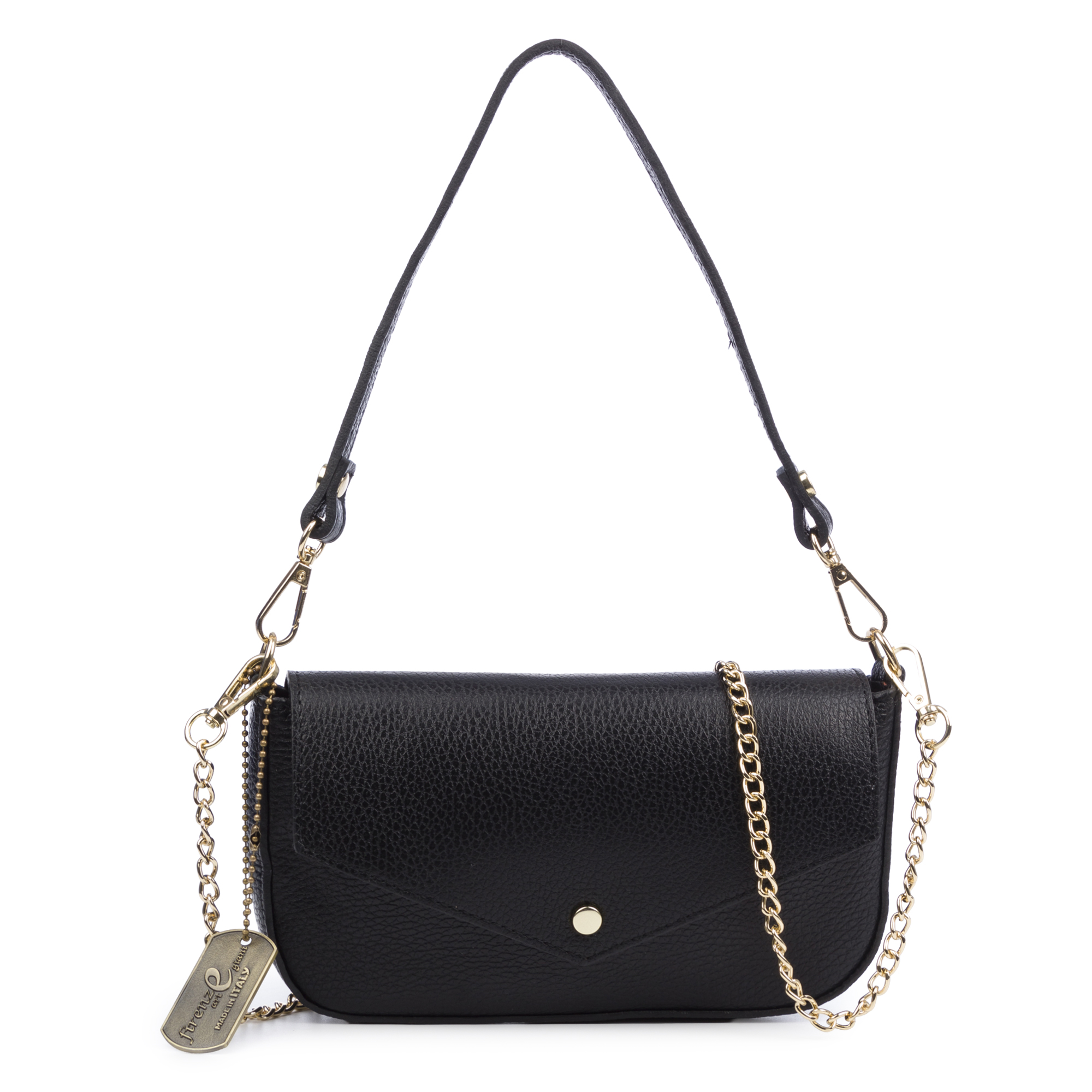 FIRENZE ARTEGIANI Bellizzi Bolso de hombro Mujer. Piel auténtica Dollaro Fabricado en Italia 22x5,5x12 Cm.