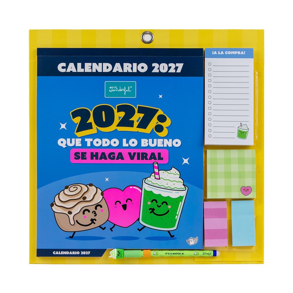 MR CALENDARIO PARED MAGNETICO 2027 QUE TODO SE HAGA VIRAL CALENDARIO 27 34x2x34 Cms.