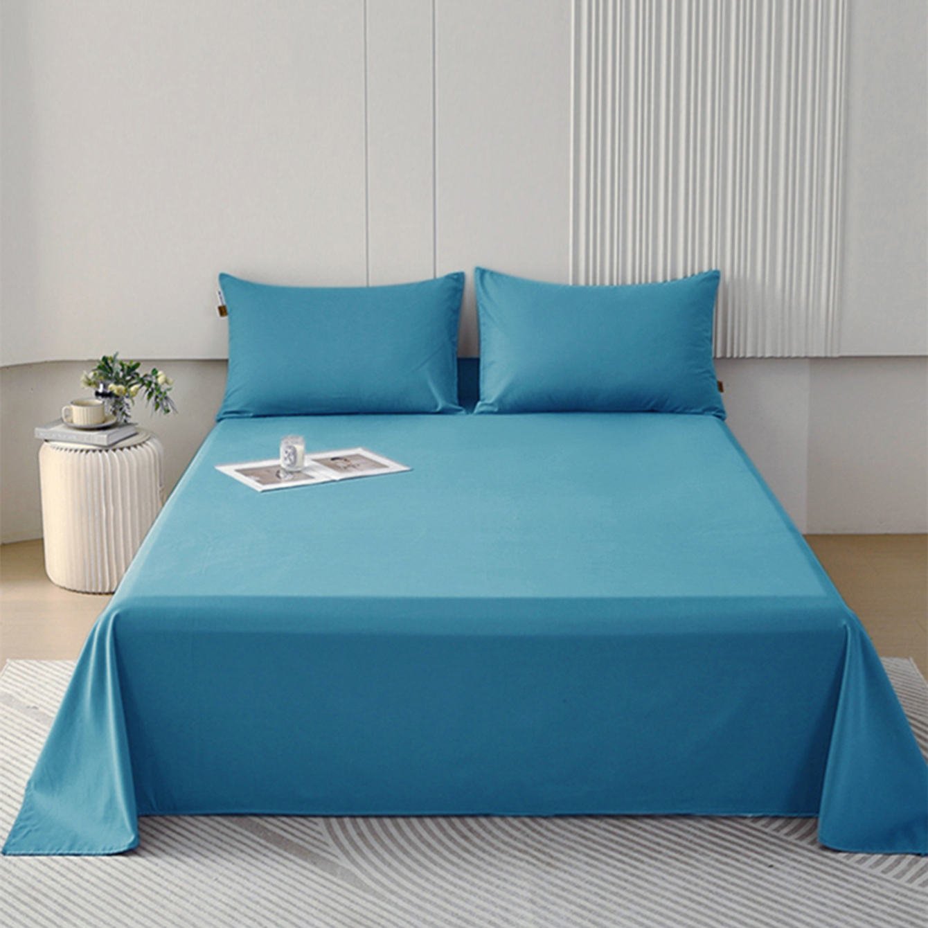 Sábanas premium verano , ropa de cama de 3 piezas, juego de cama de varios tamaños y colores (90/105/135/150/180/200) suave , liso, sin estampados, y sencilla,Sábana Antimanchas para Niños, no se descolora ni pierde brillo. Sábana matrimonial ,Secado Rápi