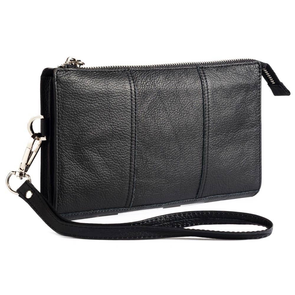 DFV mobile - Exclusiva Funda Piel Natural Nuevo Diseño Bolso de Mano para Honor X10 Max 5G (2020) - Negra