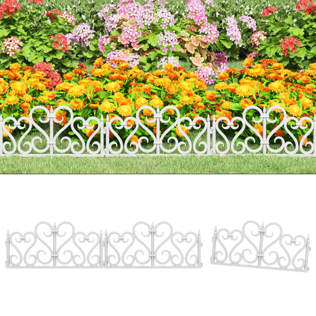 vidaXL 17x Borduras de Jardín PP 10 m Borde Bordillo Valla Delimitador Color Blanco,  Negro,  Plateado y mas