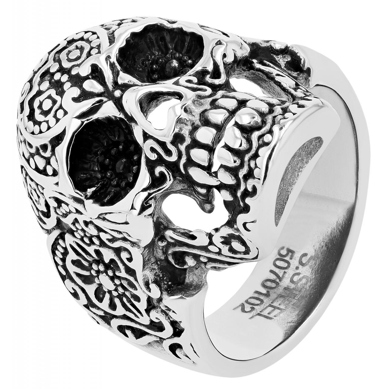 Akzent® Anillo Masculino Caveira em Aço Inoxidável - Tam.68 - 0102