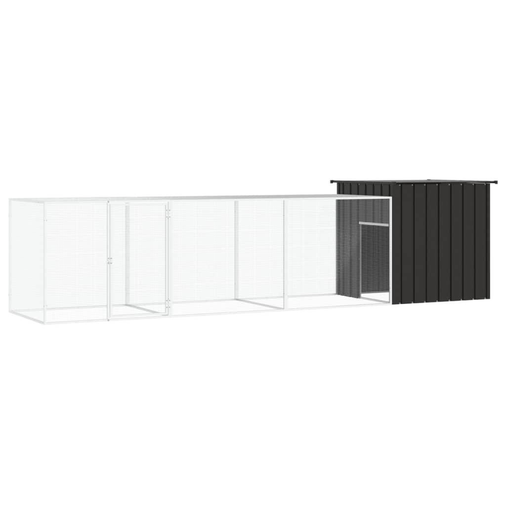 vidaXL Jaula para Gallinas Gallinero Exterior Casa de Mascotas Acero Galvanizado
