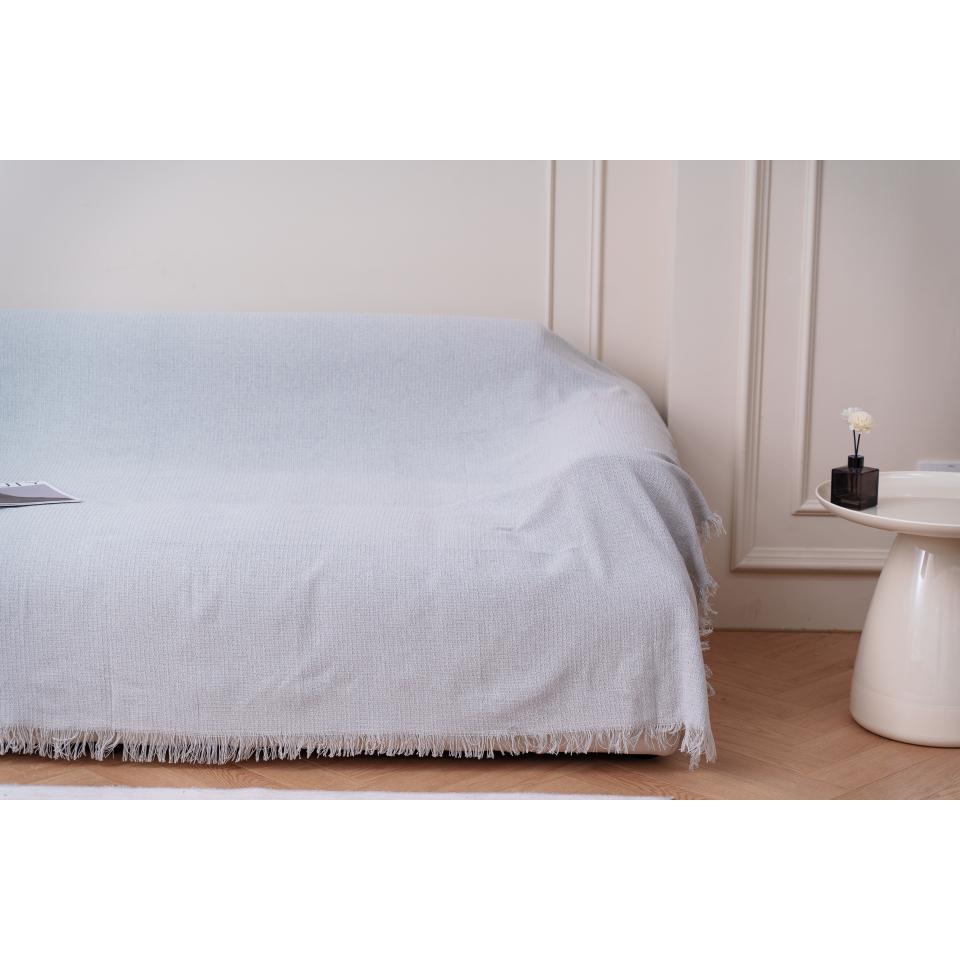 NEW & Almeritex 2000 Colcha Multiusos Sofa, Manta Foulard, Plaid para Cama, Cubresofa Cubrecama  Gris Claro