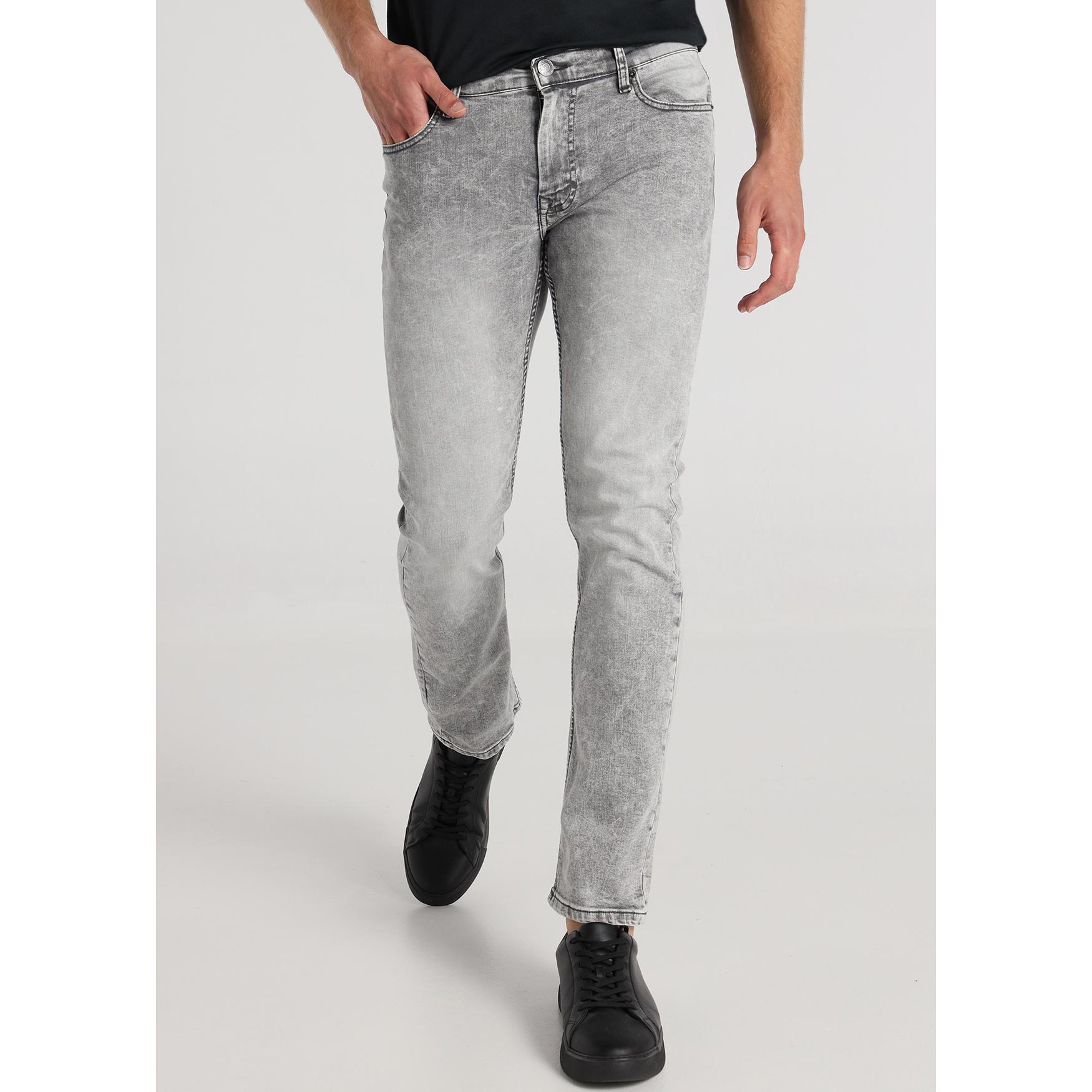 SIX VALVES - Jeans Regular Lavado Gris - Tallaje en Pulgadas- Tallaje en Pulgadas