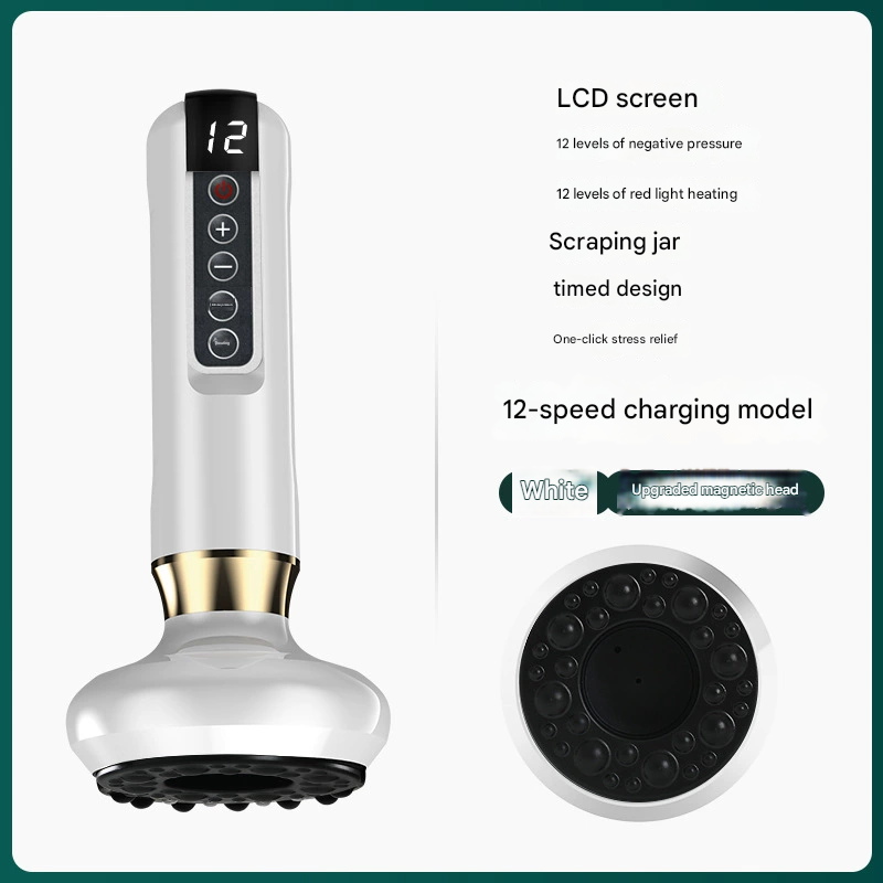Handheld cellulite massager, cellulite massager with 12 suction modes, rechargeable and cordless anti-cellulite massager, massager for abdomen, thighs, buttocks, and neck at home